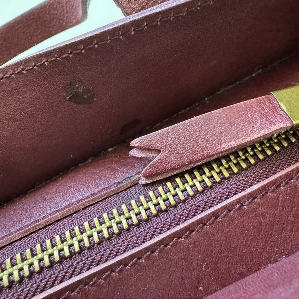 Madewell The Zip Top Transport Crossbody in Burgundy Red Leather - Picture 14 of 15